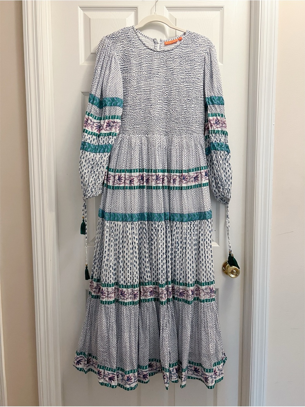 Oliphant Capri Blue & White Maxi Dress